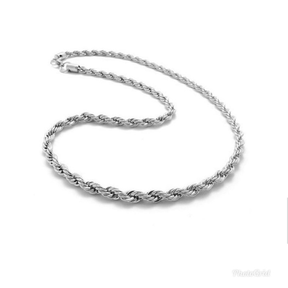 Unisex Party Wedding Gift Silver 3MM Rope Chain - Picture 7 of 11